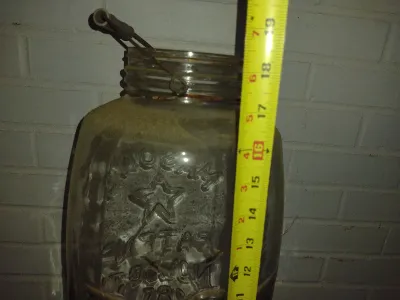Vintage Large Mason's Jar 1858 Patent with Federal Eagle Design- Approx 18 1/2" Tall
