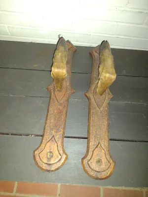 Pair of Rustic Wood Planks with Natural Hoof Hooks