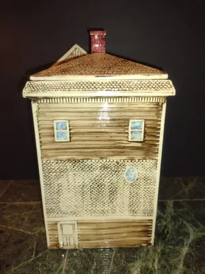 Glazed Ceramic Victorian House Cookie Jar- Approx 11" Tall