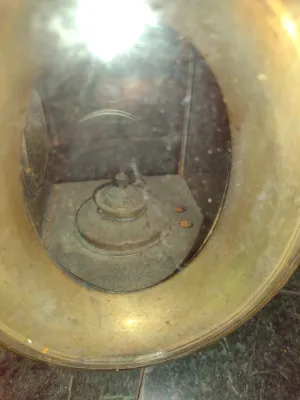 Antique Brass Oil Carriage Lamp- Approx 12 1/2" Tall