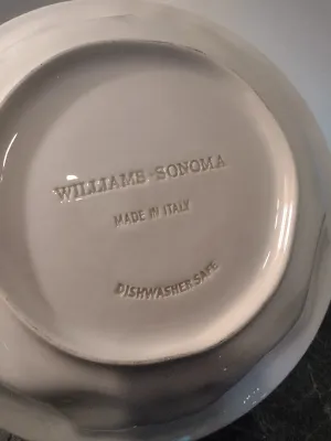 Williams Sonoma Italian Porcelain Serving Bowl- Fruit and Vegetable Design- Approx 12 1/2" Wide