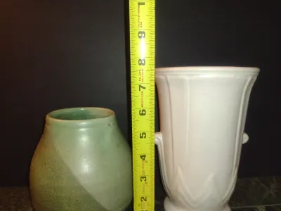 Pair of Pottery Vases- One Marked USA