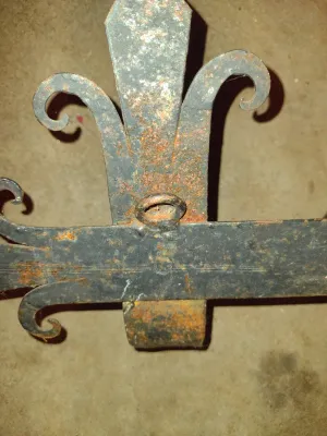 Antique Metal Three Hook Rack for Wall Mounting- Approx 26" Wide