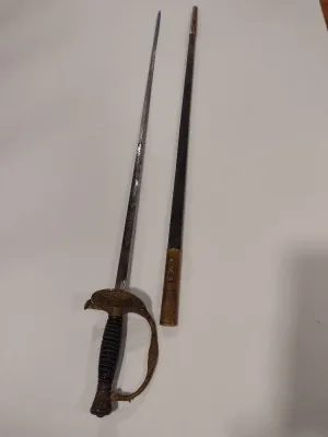 Antique 19th Century T.D. Gard Co (Worcester, Mass) Worcester Continentals Militia and Ceremonial Sword with Sheath (B).