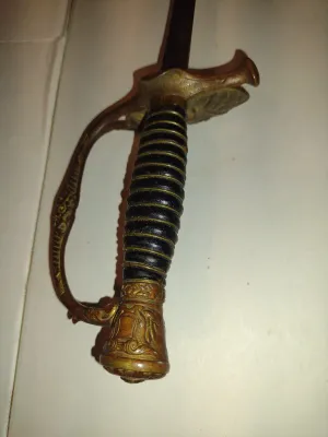 Antique 19th Century Gaylord Mfg Co (Chicopee, Mass) Military Officer's Sword with Sheath- Intricate Engraving on Blade (A)