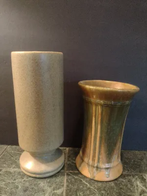 Pair of Pottery Vases- One Marked USA