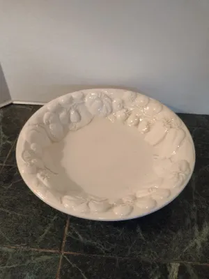 Williams Sonoma Italian Porcelain Serving Bowl- Fruit and Vegetable Design- Approx 12 1/2" Wide
