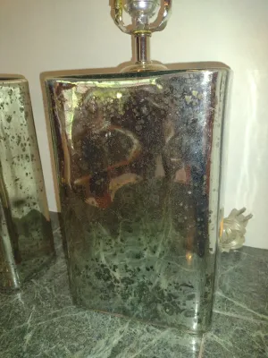 Pair of Mercury Glass Table Top Lamps