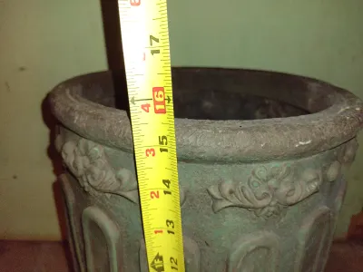 Footed Resin/Composite Planter- Approx 15 1/2" Tall, 11" Wide