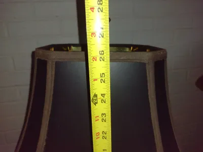 Pottery Table Top Lamp with Shade- Approx 26 1/4" Tall (P)