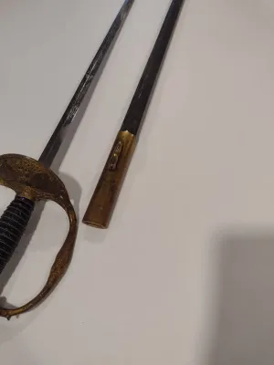Antique 19th Century T.D. Gard Co (Worcester, Mass) Worcester Continentals Militia and Ceremonial Sword with Sheath (B).
