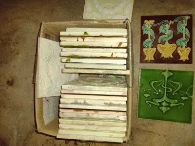 Collection of Glazed Tiles- Some Art Nouveau- Approx 20 Pieces- Each Approx 6" Square (G)