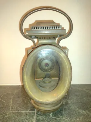 Antique Brass Oil Carriage Lamp- Approx 12 1/2" Tall