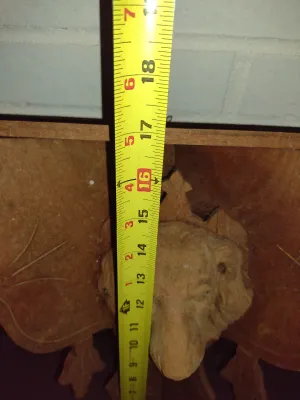 Wooden Wall Corner Display Shelf with Dog Design- Approx 10" Wide, 17" Tall