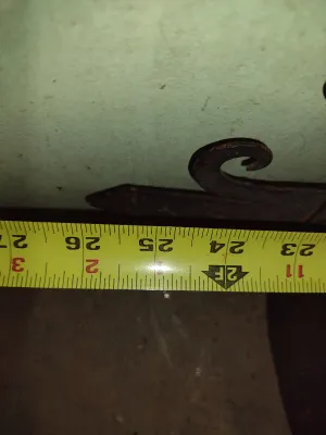 Antique Metal Three Hook Rack for Wall Mounting- Approx 26" Wide