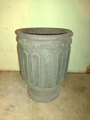 Footed Resin/Composite Planter- Approx 15 1/2" Tall, 11" Wide