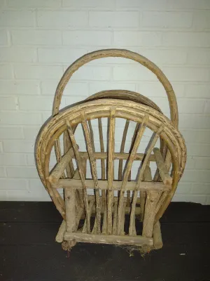 Rustic Bent Wood/Twig Magazine Rack- Approx 16" Wide