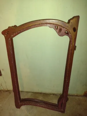 Two Pairs of Hinged Painted Wood Frames- Approx 34" Wide, 29 3/4" Tall (Bas)