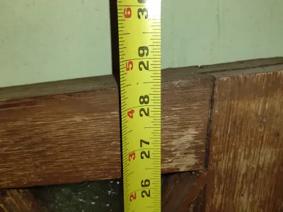 Wood and Glass Architectural Decor- Approx 20" Wide, 28 1/2" Tall, 1 3/4" Deep (Bas)
