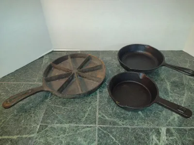 Collection of Cast Iron Skillets- Assorted Makers- Three Pieces