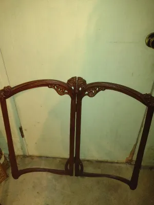 Two Pairs of Hinged Painted Wood Frames- Approx 34" Wide, 29 3/4" Tall (Bas)