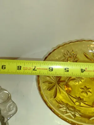 Pair of Glass Bowls- One Amber Glass