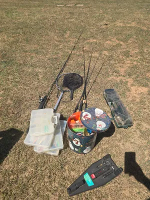 Sale Photo Thumbnail #507: 7 poles 2 reels lots of tackle and line