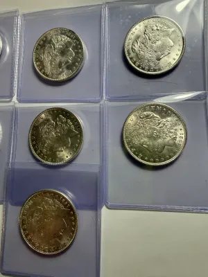 (7) NICE UNCICULATED CONDITION 1921-P MORGAN SILVER DOLLARS AS PICTURED.