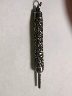 Antique 1800's Sterling Silver Marked & Tested Marked Mechanical Pencil American Works as Pictured.