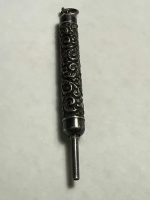 Antique 1800's Sterling Silver Marked & Tested Marked Mechanical Pencil American Works as Pictured.