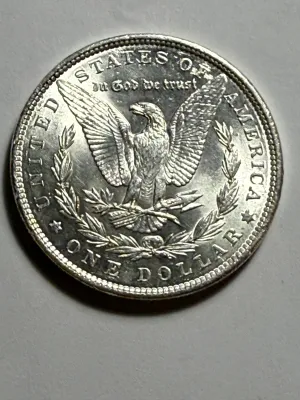 1890-P BORDERLINE UNCIRCULATED CONDITION MORGAN SILVER DOLLAR COIN-49R AS PICTURED.