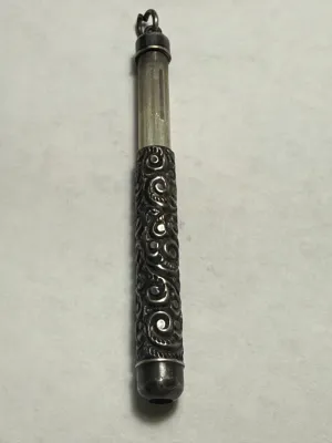 Antique 1800's Sterling Silver Marked & Tested Marked Mechanical Pencil American Works as Pictured.