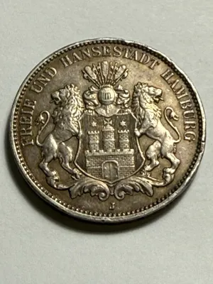 GERMANY 1914-A VERY FINE+ CONDITION SOME RIM TICKS DREI/3 MARK SILVER COIN AS PICTURED.