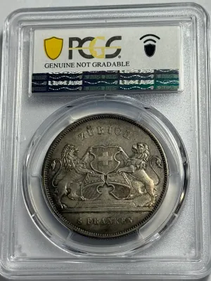 Switzerland: Confederation "Zurich Shooting Festival" 5 Francs 1859 PCGS Certified UNCIRCULATED Details Toned/Cleaned R-1723 as...