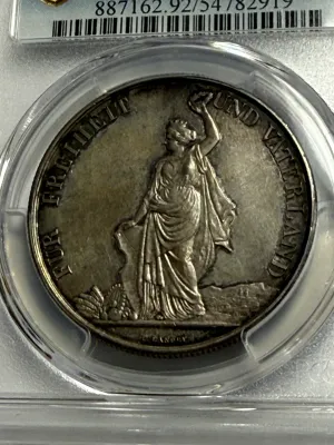 Switzerland: Confederation "Zurich Shooting Festival" 5 Francs 1872 PCGS Certified UNCIRCULATED Details Toned/Cleaned R-1731a...
