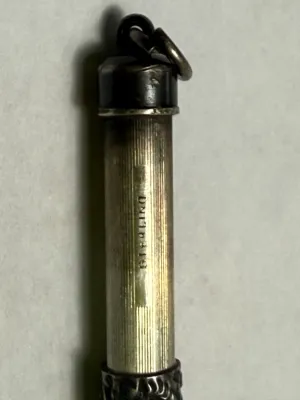 Antique 1800's Sterling Silver Marked & Tested Marked Mechanical Pencil American Works as Pictured.