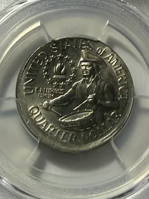 PCGS Certified 1976-P MS60 Bicentennial Washington Quarter Off-Center/Broadstruck Mint Error Coin as Pictured.