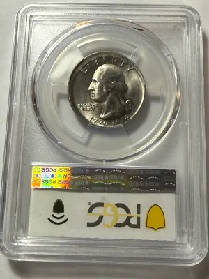 PCGS Certified 1976-P MS60 Bicentennial Washington Quarter Off-Center/Broadstruck Mint Error Coin as Pictured.