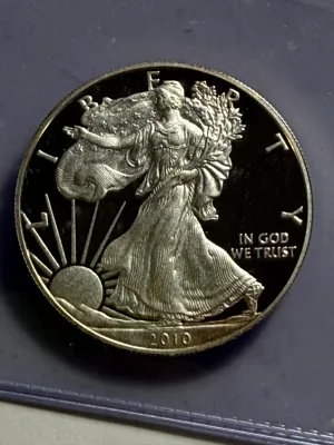 2010-W PROOF DEEP CAMEO SILVER EAGLE DOLLAR IN HIGH GRADE CONDITION AS PICTURED.