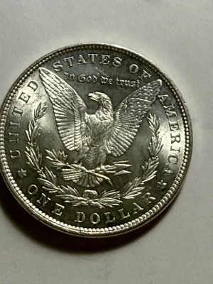 1886-P MS63+ CONDITION MORGAN SILVER DOLLAR COIN-54C AS PICTURED.