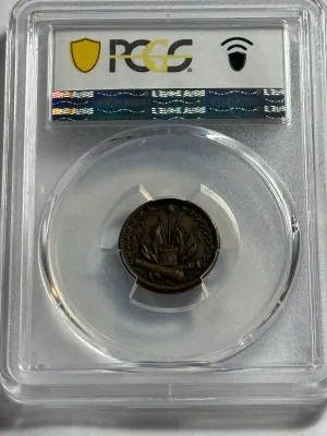 PCGS CERTIFIED 1863 AU55 CIVIL WAR TOKEN PATRIOTIC/CROSSED CANNONS F-82/352A AS PICTURED.