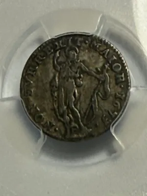 PCGS Certified Italy~Genoa 1673 VF30 KM-145 5 Soldi "John the Baptist" Silver Coin as Pictured.