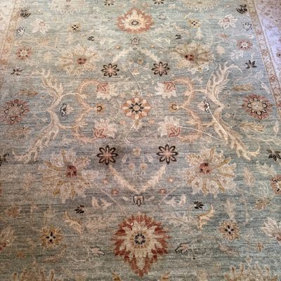 8’ x 10’ Blue Rug with Floral Motif (LR-BM)