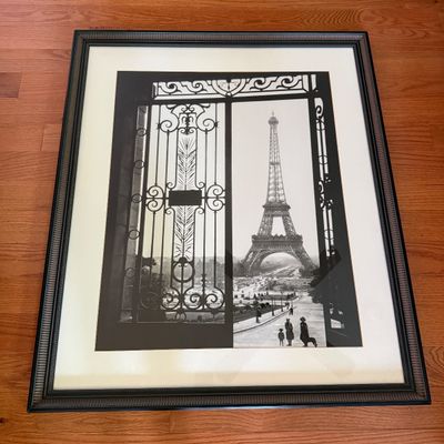 Large Framed Vintage Photograph of Eiffel Tower (LR-BM)