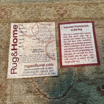 8’ x 10’ Blue Rug with Floral Motif (LR-BM)