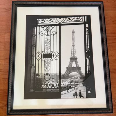 Large Framed Vintage Photograph of Eiffel Tower (LR-BM)