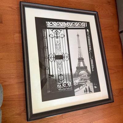 Large Framed Vintage Photograph of Eiffel Tower (LR-BM)