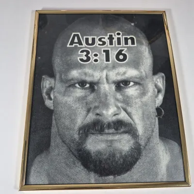 LOT 194Z: WWF Hollywood Hulk Hogan & Stone Cold Steve Austin Collection with Autographed T-shirt by HHH & Steve Austin