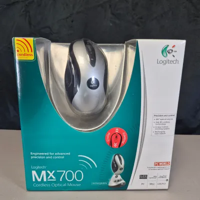 LOT 58B: Never Used-Optimus Pro50MX Headphones, Microsoft Cooling Base, Logitech Cordless Mouse, Large Print Keyboard