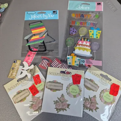 LOT 26B: HUGE Scrapbooking Collection with Stickers, Decals, Memory Frames, Page Accents & More